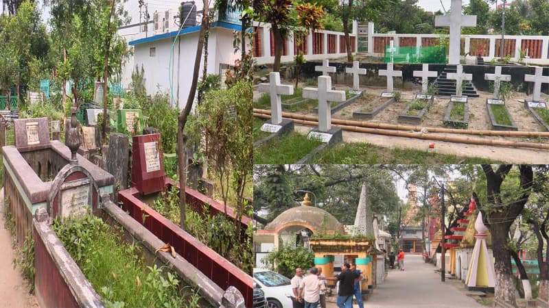 নারায়ণগঞ্জে এক প্রাচীরে চার ধর্মের সমাধিস্থল, সম্প্রীতির অনন্য উদাহরণ নারায়ণগঞ্জে এক প্রাচীরে চার ধর্মের সমাধিস্থল, সম্প্রীতির অনন্য উদাহরণ